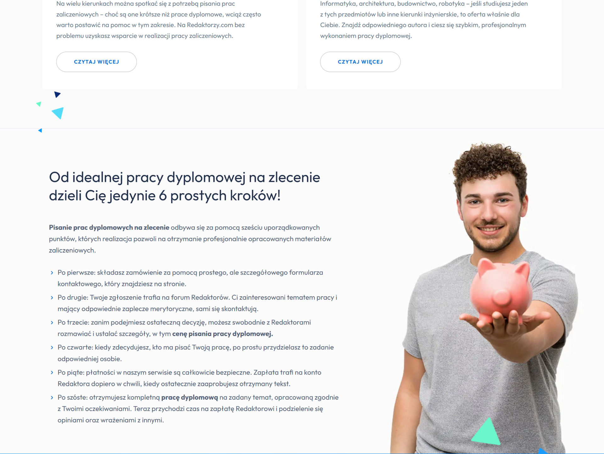 Redaktorzy.com — górna część strony głównej (placeholder docelowej treści)
